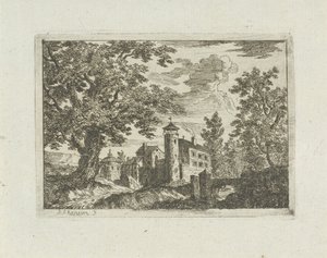 Castello in un paesaggio da Jean Joseph Hanson