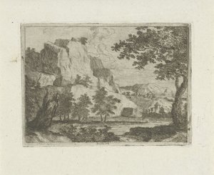 Roccia in un paesaggio fluviale da Jean Joseph Hanson