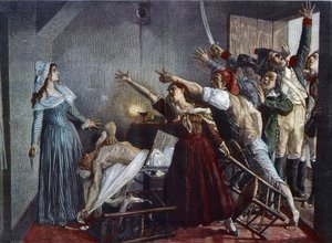 Assassinio di Jean Paul Marat (1743-93) politico rivoluzionario francese