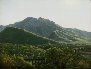 Veduta del Ponte e Parte della Città di Cava, Regno di Napoli da Jean Joseph Xavier Bidauld