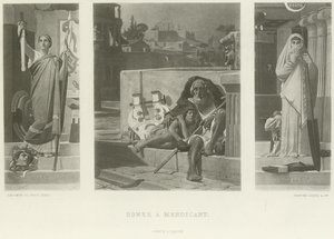Omero mendicante (incisione) da Jean Jules Antoine Lecomte du Nouy