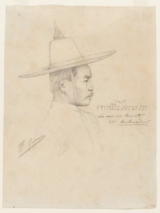 Studio per "La ricezione degli ambasciatori siamesi a Fontainebleau" da Jean Leon Gerome