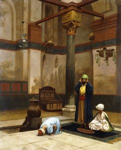 Tre persone che pregano nella moschea da Jean Leon Gerome