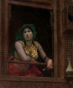 Donna su un balcone, 1887-88 da Jean Leon Gerome