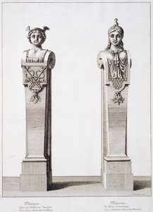 Busti di Mercurio e Minerva di Louis Lerambert a Versailles, 1674 da Jean Lepautre