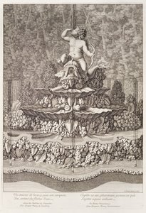 Fontana con cupido di Gaspar Marcy a Versailles, 1676 da Jean Lepautre