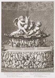 Fontana con due cupidi che cavalcano un gambero, progettata da Jacques Houseau, a Versailles, 1677