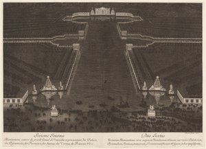 Illuminazioni intorno al grande canale di Versailles da Jean Lepautre