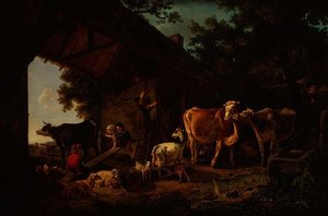 Animali che escono dal fienile da Jean Louis De Marne