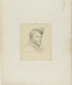 Ritratto di un giovane che indossa un berretto militare da Jean Louis André Théodore Géricault