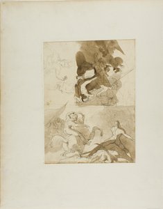 Schizzi per una battaglia di cavalleria da Jean Louis André Théodore Géricault