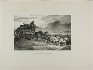 Il carro da carbone, tavola 7 da Vari soggetti disegnati dal vero e su pietra (The English Suite) da Jean Louis André Théodore Géricault