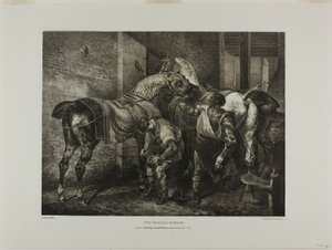 Il maniscalco inglese, tavola 10 da Vari soggetti disegnati dal vero e su pietra (The English Suite) da Jean Louis André Théodore Géricault
