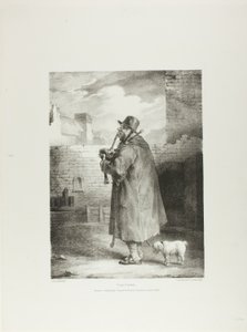 Il pifferaio, tavola 1 da Vari soggetti disegnati dal vero e su pietra (The English Suite) da Jean Louis André Théodore Géricault