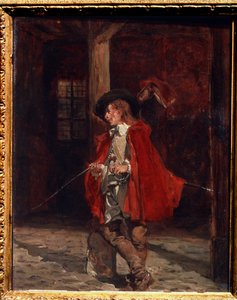 Il duellante con mantello rosso