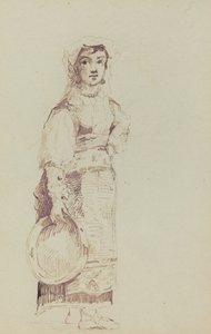 Donna con tamburello (verso) da Jean Louis Ernest Meissonier