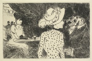 Scena di caffè descrittiva, 1880-1886 da Jean Louis Forain