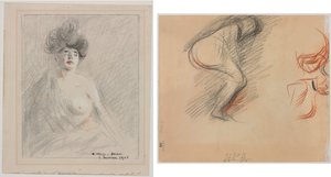 Cortigiana (recto) Schizzi di figure (verso) da Jean Louis Forain