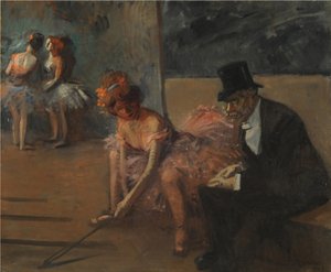 Ballerina e ammiratore dietro le quinte