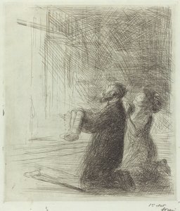 Lourdes, Implorando davanti alla Grotta (quarta tavola) da Jean Louis Forain
