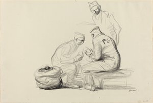 Poilu e prigionieri tedeschi, c. 1914-1919