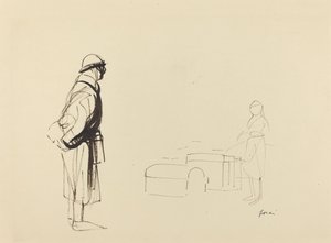 Poilu e infermiera, c. 1914-1919 da Jean Louis Forain