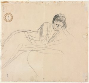 Donna reclinata (verso) da Jean Louis Forain
