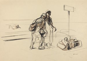 Due Soldati Francesi vicino a una Bacheca da Jean Louis Forain