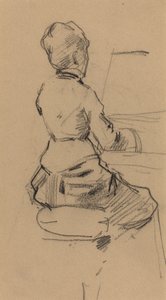 Giovane donna seduta al pianoforte [verso] da Jean Louis Forain