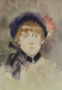 Giovane donna con cappello blu, 1883