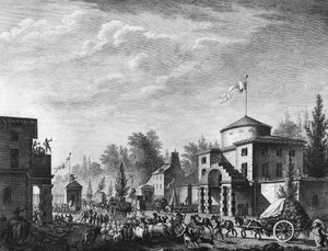 Rivoluzione francese: Ingresso libero della barriera di Parigi il 1 maggio da Jean Louis II (after) Prieur