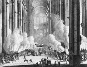 Rivoluzione Francese: Funerali di Honore Gabriel Riqueti, Conte di Mirabeau il 4 aprile da Jean Louis II (after) Prieur