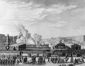 Rivoluzione francese: Volontari al Pont Neuf a Parigi, 22 luglio