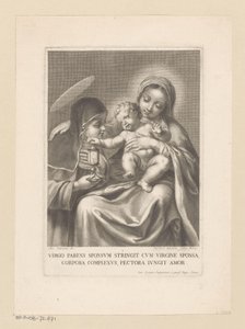 Maria con bambino e santa donna con reliquiario da Jean Louis Roullet