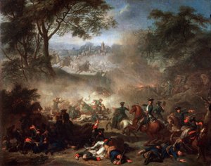 La battaglia di Lesnaya, 1717 da Jean Marc Nattier