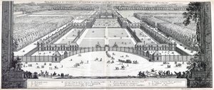 Veduta prospettica generale del castello, del bailamme, del piazzale, delle aiuole, dei giardini, ecc. di Richelieu