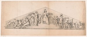 Timpano con Minerva in trono da Jean Matthieu Kierdorff
