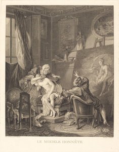 Il modello onesto da Jean Michel Moreau and Jean Baptiste Blaise Simonet after Pierre Antoine Baudouin