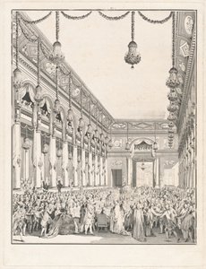 Il banchetto reale - Festa data in occasione della nascita di Monseigneur le Dauphin, 21 gennaio 1782 da Jean Michel Moreau the Younger