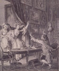 È un maschio, inciso da P.C. Baquoy (1759-1829) da Jean Michel the Younger (after) Moreau
