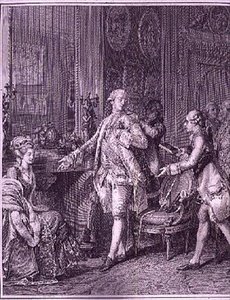 La Grande Toilette, inciso da A.L. Romanet da Jean Michel the Younger (after) Moreau