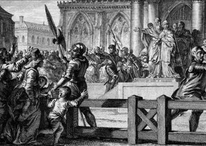Carlo Magno (747-814) presenta al popolo il suo successore, suo figlio Ludovico d