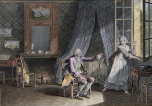 Ultime parole di Jean-Jacques Rousseau (1712-1778), scrittore ginevrino di lingua inglese. Incisione della fine del XVIII secolo, dopo Moreau le Jeune