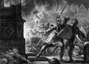 Luigi VII il Giovane o il Pio (1120-1180) fece incendiare la chiesa di Vitry (Champagne) dove si erano rifugiati gli abitanti da Jean Michel the Younger Moreau