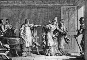 Luigi V il Fannullone (966-987), re dei Franchi, espelle sua madre, la regina Emma d