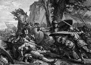 Rolando morì durante la battaglia di Roncisvalle tra l