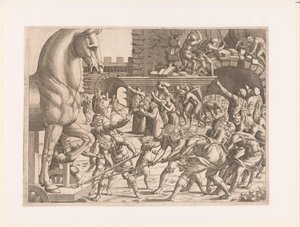 Ingresso del cavallo di Troia da Jean Mignon (attributed to)