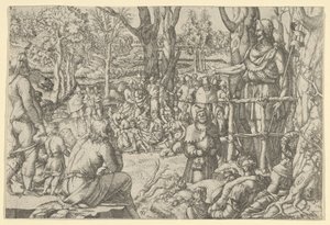 San Giovanni che Predica nel Deserto, 1535-55 da Jean Mignon