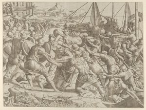 Il rapimento di Elena, 1535-55 da Jean Mignon