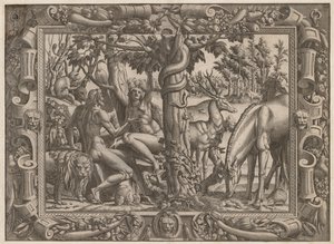 La tentazione di Eva, c. 1545-1547 da Jean Mignon